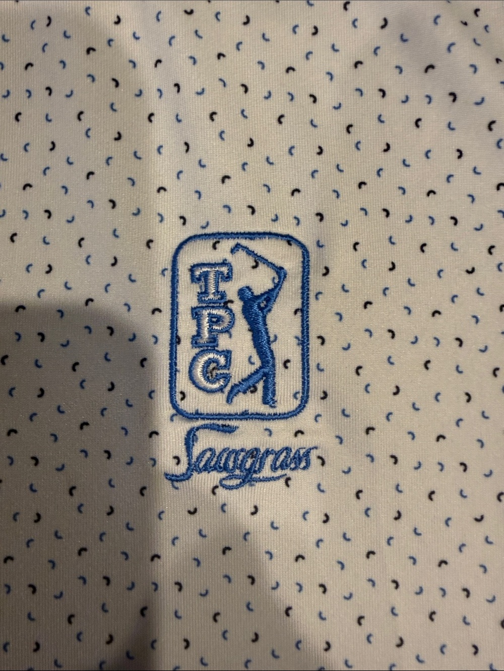 TPC Sawgrass - johnnie-O White Polo with Blue Microprint - Picture 3 of 4